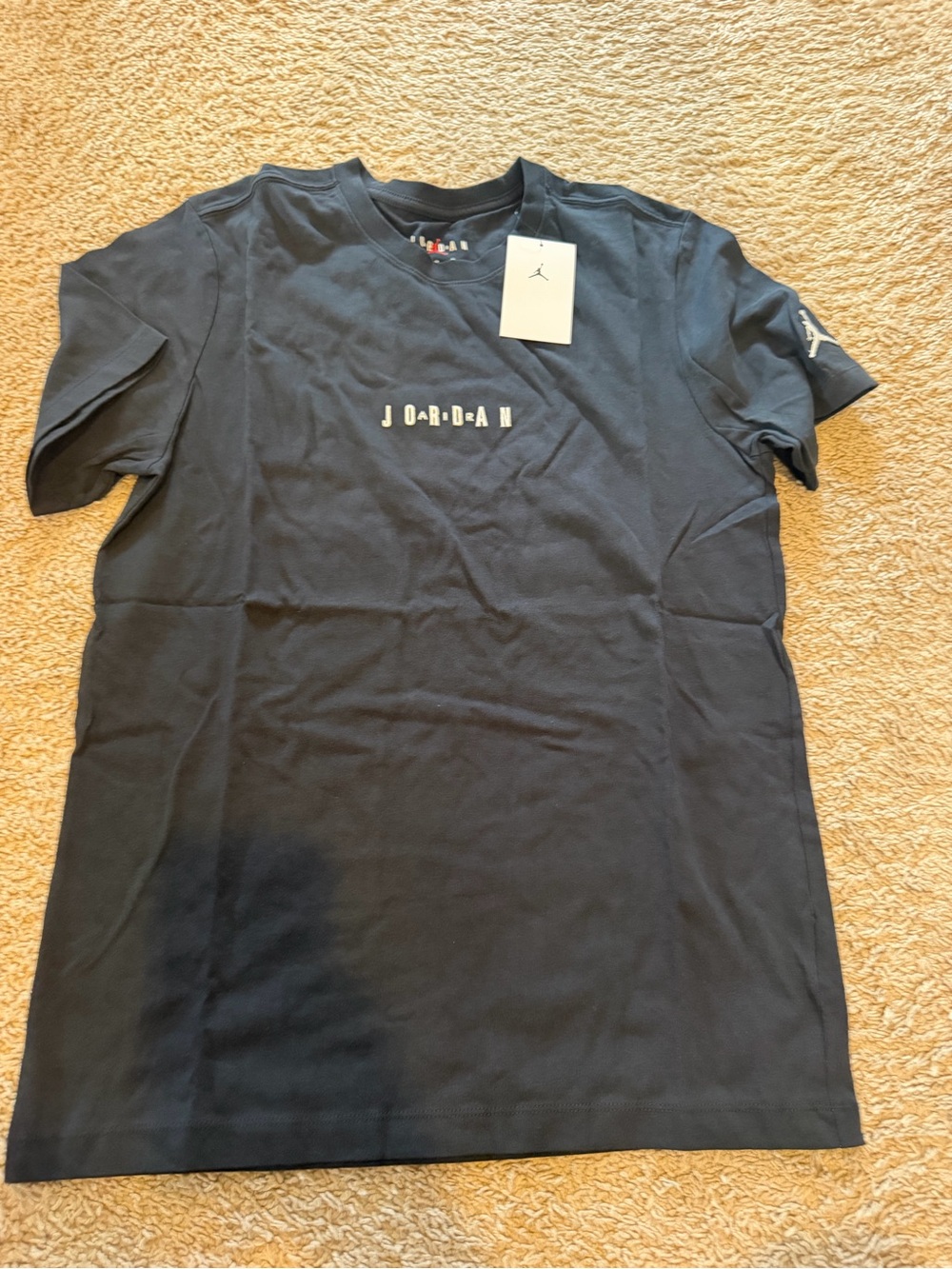 Jordan Black Short Sleeve Crew Tee with White Logo